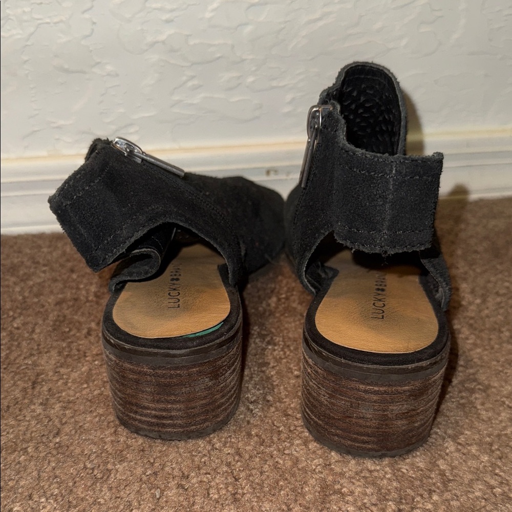 Lucky Beand Black Women's Open-Toe Ankle Boots - Picture 4 of 5